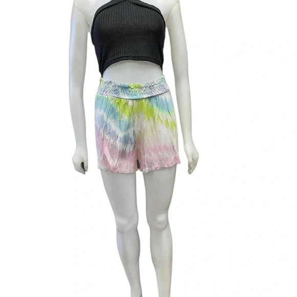 ASOS Tie Dye Smocked Waist High Rise  Shorts Size 6 - Picture 4 of 8